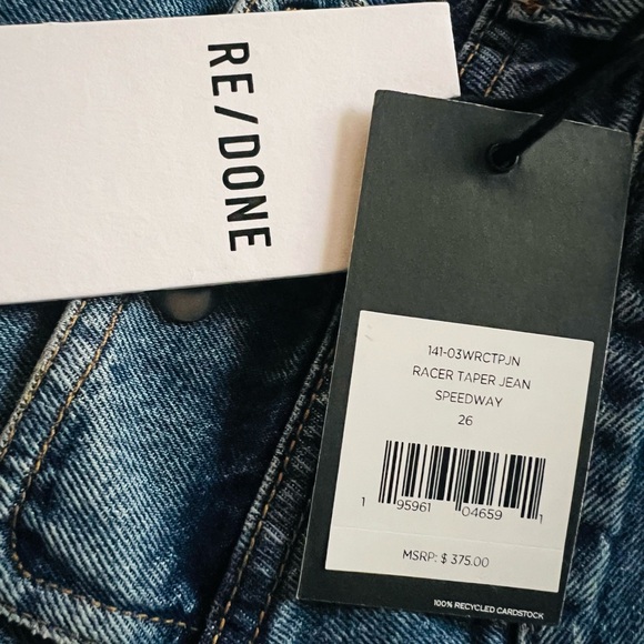 Orginal Racer Taper in Speedway RE/DONE Women’s jeans size 26 - Picture 7 of 10